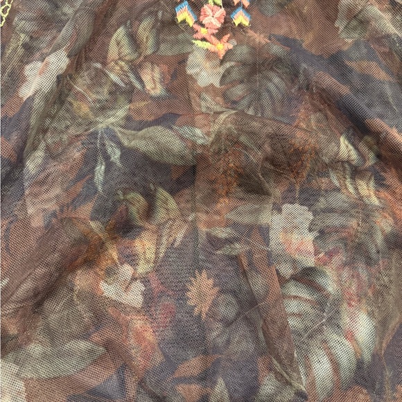 Johnny Was BIYA Embroidered Mesh Dress Boho Floral RARE like new - Picture 7 of 16
